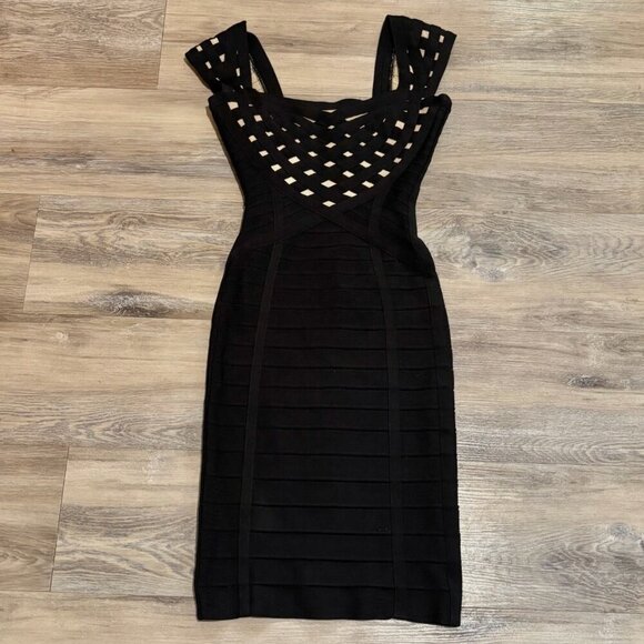Herve Leger Dresses & Skirts - Herve Leger Bodycon Black Dress XXS